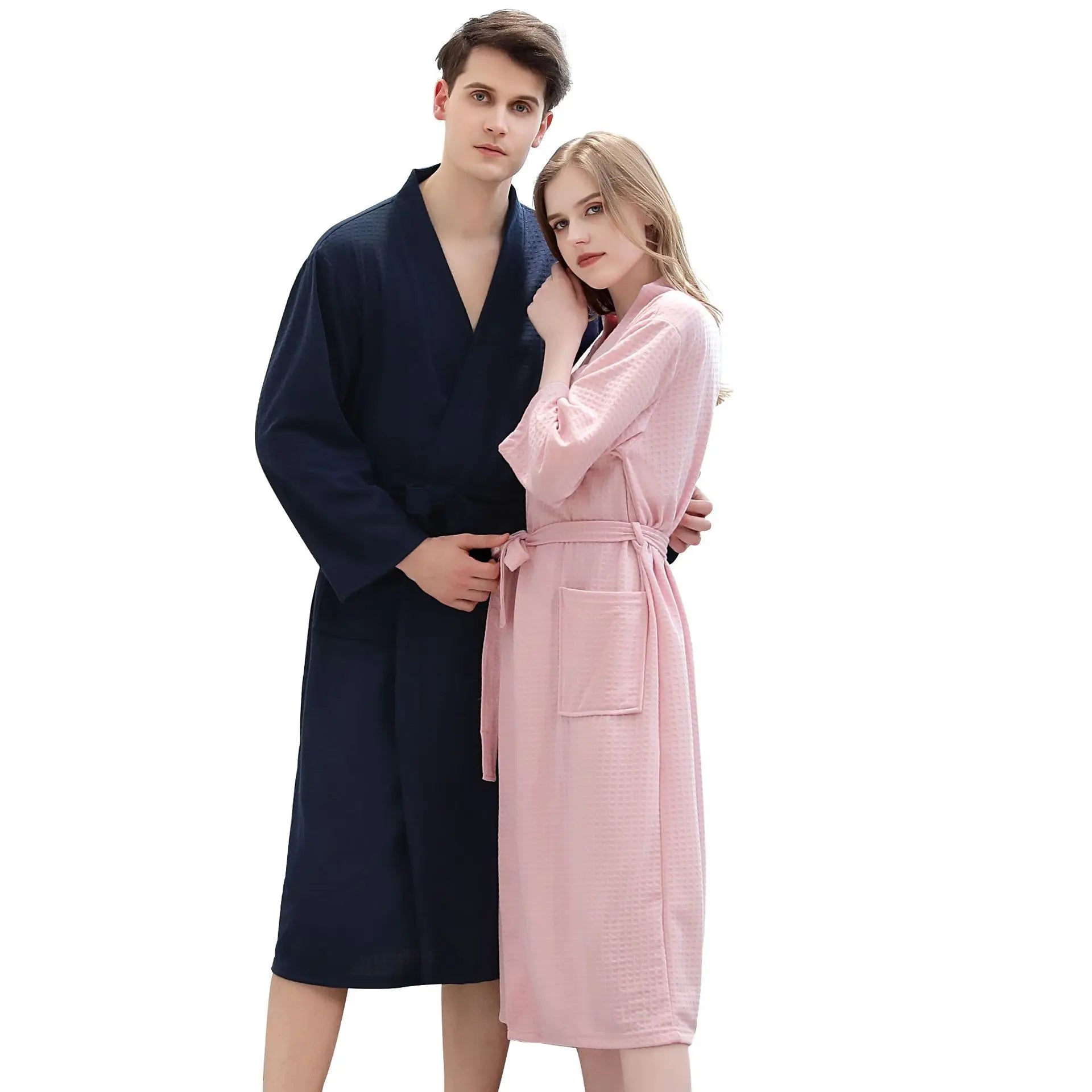 Women Luxury Waffle Robe Soft Absorbent Light Weight Long Kimono Waffle Hotel Spa Bathrobe for Women