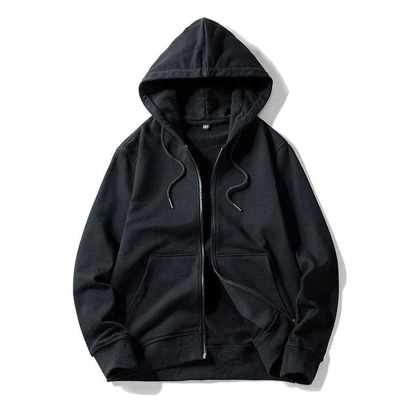 Customized Logo Wholesale Zipper Blank Men's Clothing Hooded Sweatshirt Coat Men's and Women's Universal Zipper Hoodie