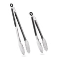 Set of 2 - 9" and 12" Non-Slip Grip Stainless Steel Cooking Tongs Locking Metal Kitchen Food Tongs