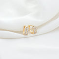 New Design 14K Gold Plated Inlaid Zircon Huggie Hoop Earrings