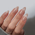 BTArtbox False Fake Nails with Glue Wholesale Soft Gel Medium Length Almond Cat Eye Shinny Handmade Press on Luxury Nails Kit