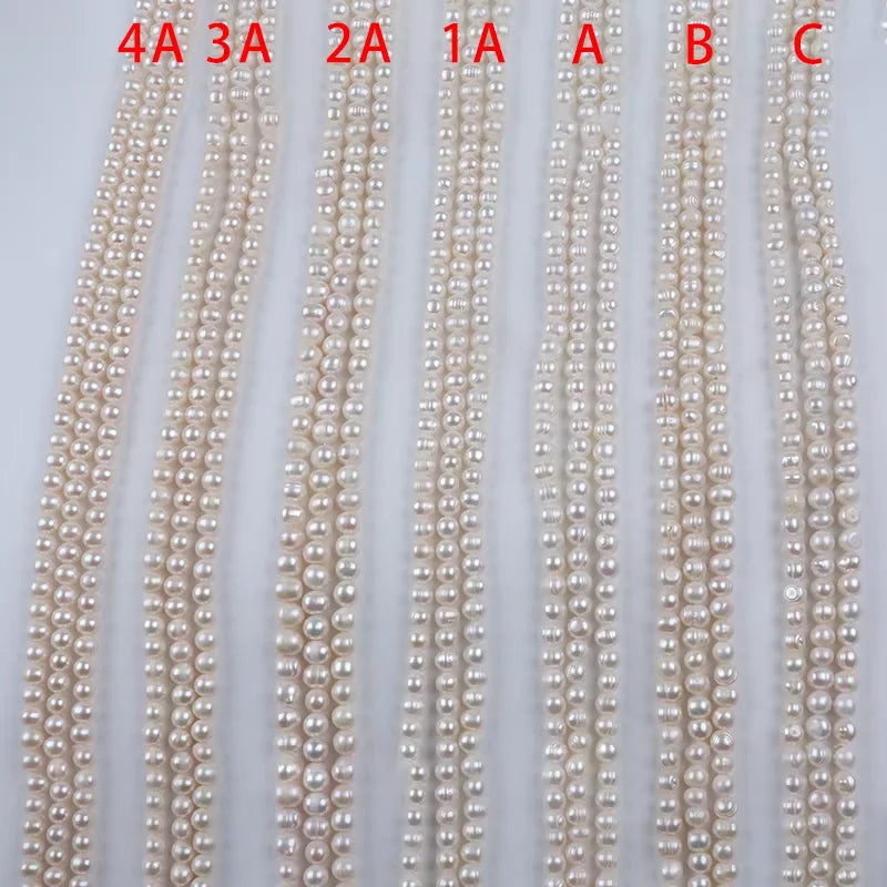 8-9mm 4A 3A 2A a B C Five GRADE White Beads Real Loose Freshwater Potato Pearl Strand
