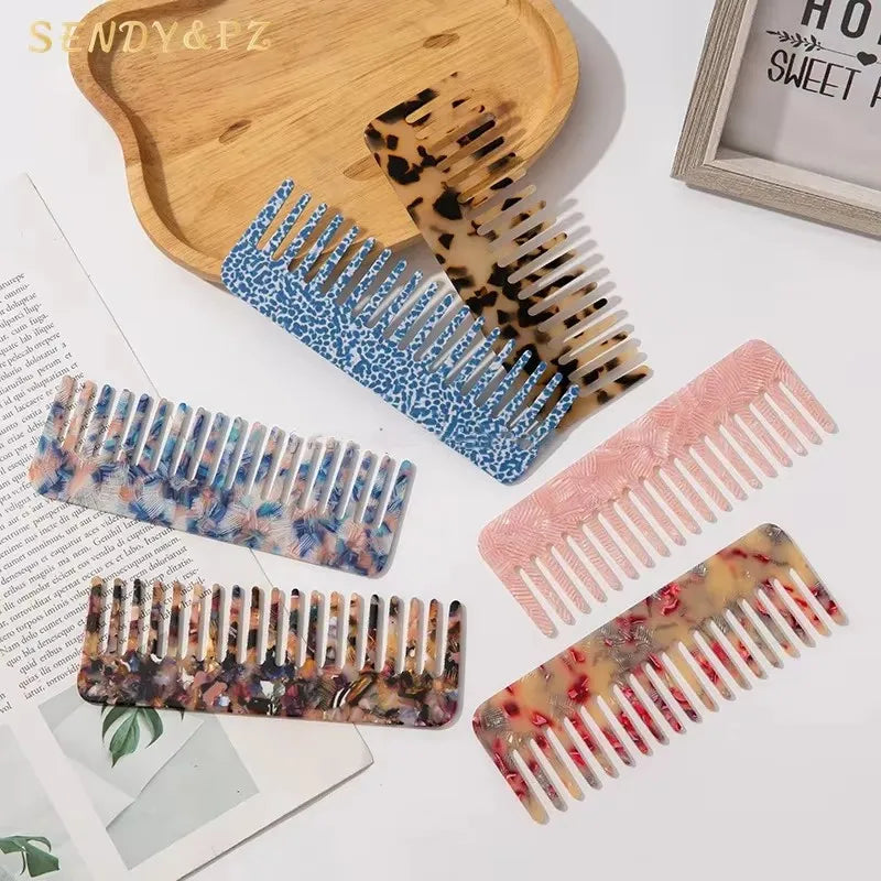 Wholesale Korean Minimalist Retro Hair Accessories Large Size Vintage Acetate Hair Comb Women Anti-static Cellulose Acetate Comb