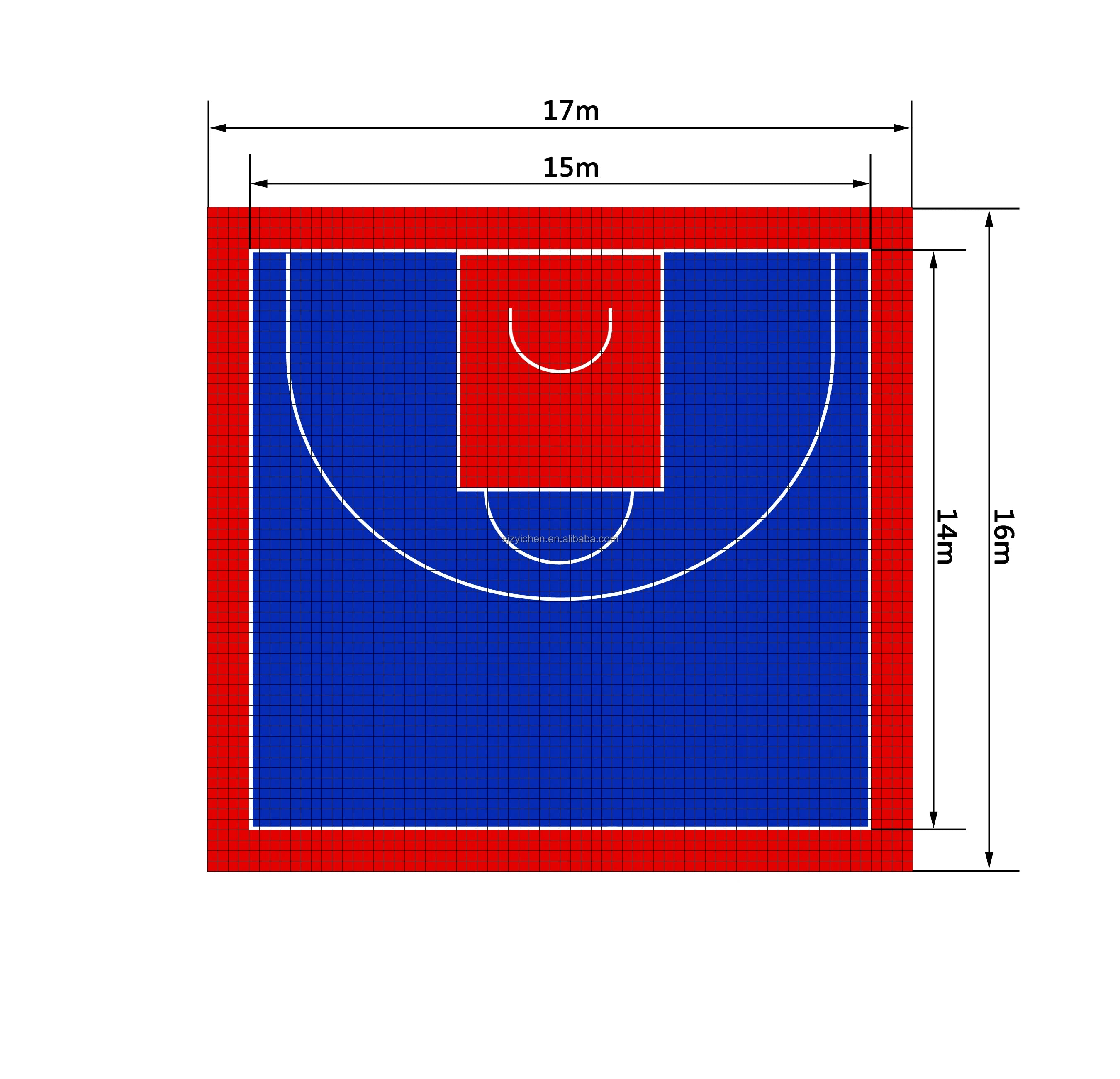 FIBA 3*3 Basketball Official Court Tiles-High Quality Polypropylene 25cm X25cm 15-Year Warranty Supplier