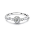 Fashion 925 sterling silver zircon diamond round shape sparkle engagement ring for women