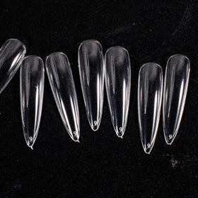 ODM Professional New Design 200 Pcs Square Japanese Solid Plastic Crystal Double Pointy Press Nails Tips Salon Supplies Portable