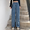 Woman Jeans High Waist Clothes Wide Leg Denim Clothing Blue Streetwear Vintage Quality Fashion Harajuku Straight Pants