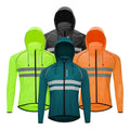 WOSAWE Men Cycling Jacket Hooded Windproof Waterproof Cycling Jackets Men Riding Clothing Bike Long Sleeve Wind Coat