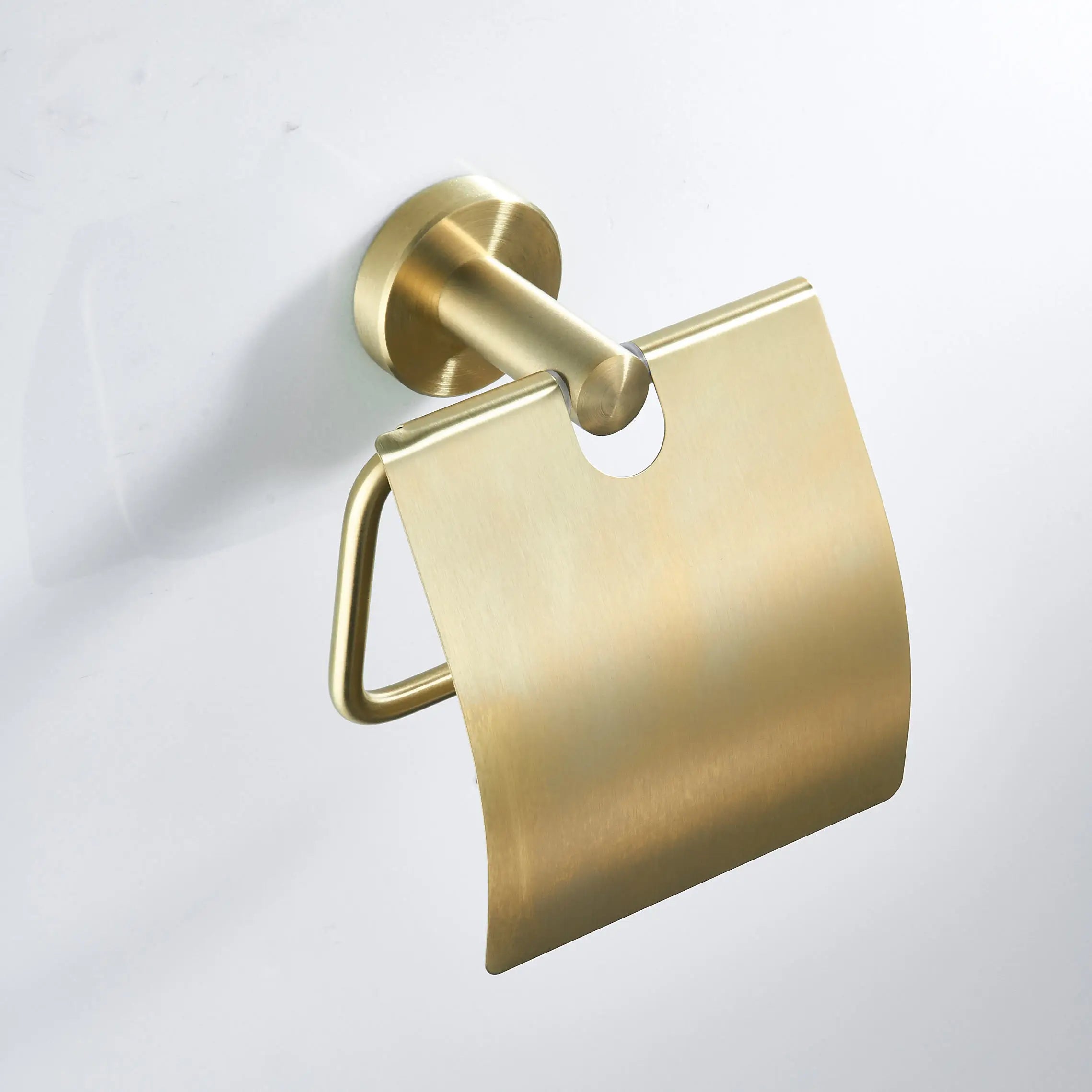 Brushed Gold Toilet Roll Holder Wall Mount Bathroom Paper Rack HONGDEC