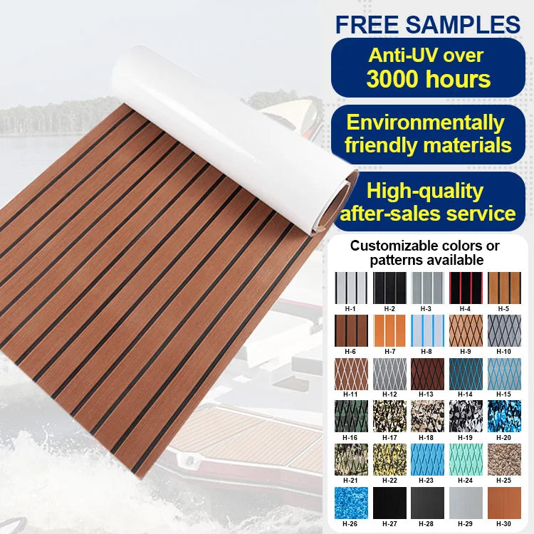 Custom Modern New Style Eva Foam Boat Flooring 3M Adhesive Traditional Teak Motorboat Outdoor Sea Deck Decking Sheet