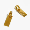 High Polished Stainless Steel Rectangle Pendant Earrings 18K Gold Plated No Fade Smooth Titanium Steel Earrings