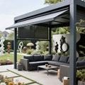 Bioclimatic Outdoor Aluminium Louver Roof System 4x4 Garden Shed with Electric Pergola Outdoor Louvre Gazebo Powder Coated Frame