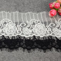 Flowery Elegant Border Decorative Eyelash Lace Trim Black Wholesale LT2154B