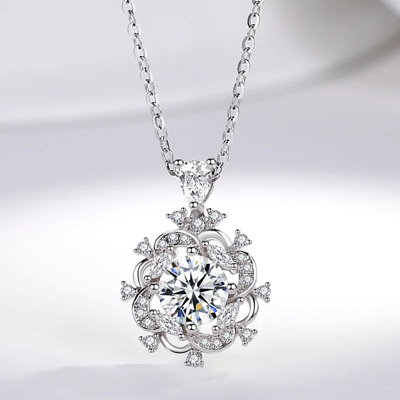 Vintage Design Wholesale D Color 1 Carat VVs Moissanite Diamond Necklace 925 Sterling Silver 18K Fashion Moissanite Necklaces