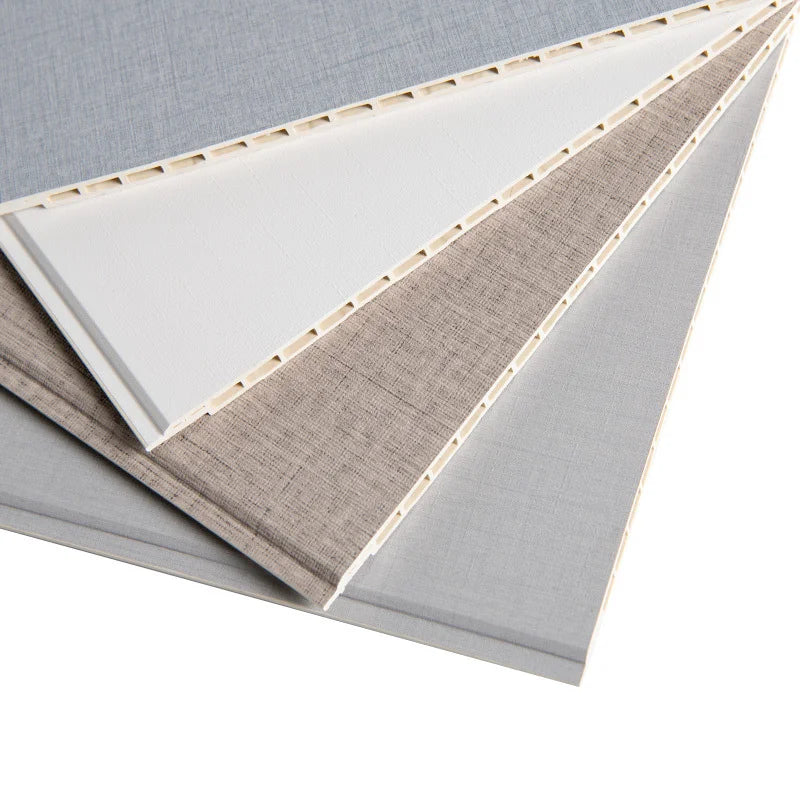 Eco-Friendly Home Decorative Wall Cladding  Indoor Bamboo Charcoal Board Bamboo Fiber Wood PVC Composite Wall Panels Cielo Razo