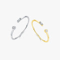 Simple Fashion INS Pure 925 Sterling Silver Geometric Zircon Openwork Finger Rings for Women Girls Jewelry