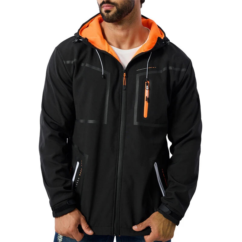 Custom Logo Outdoor Men Winter Warm Sports Jackets Coat Windbreaker Lightweight Softshell Fleece Tech Men'S Running Jacket