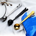 Customer Logo Long Handle Tea Coffee Bean Measuring Spoon Stainless Steel Coffee Scoop Clip
