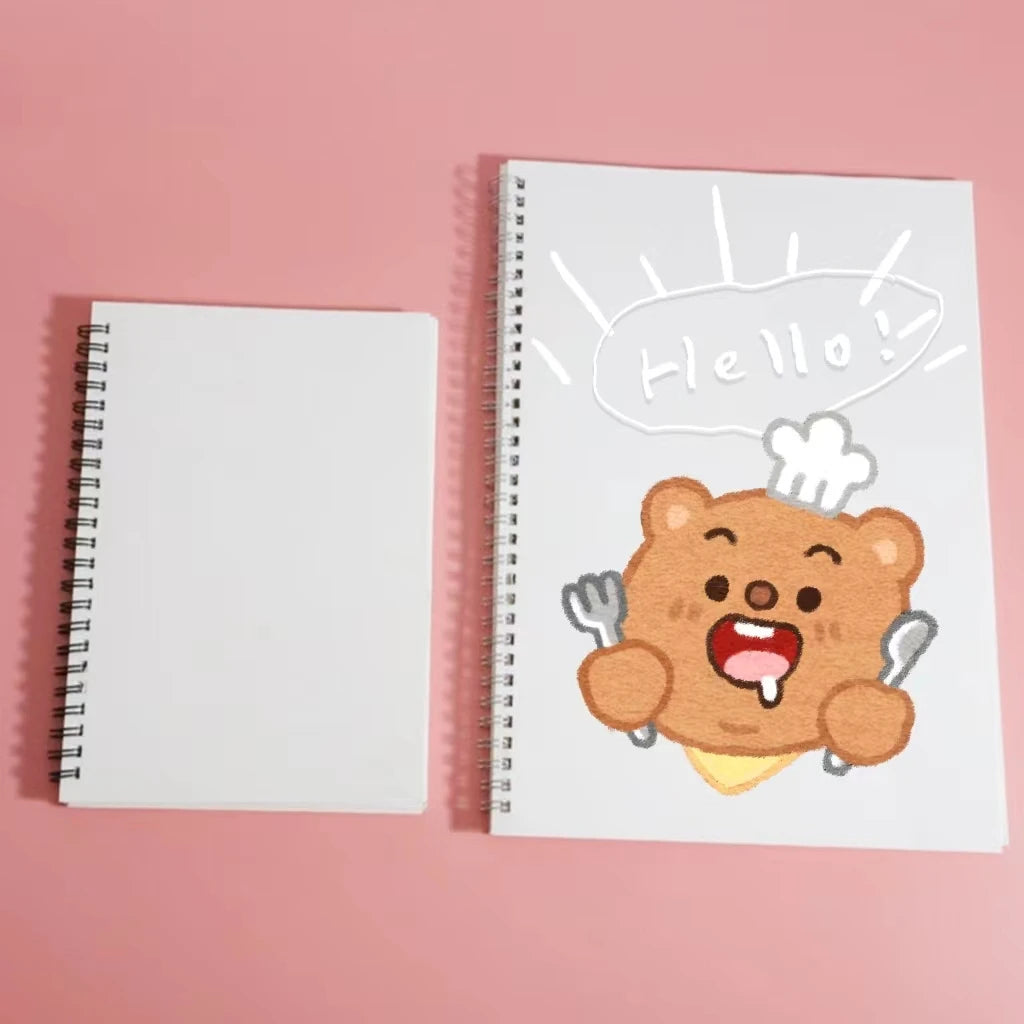 New Custom A5 Lovely Loose-leaf Notebook Blank Thermal Sublimation Printed Student Office Notepad Sublimation Spiral Notebook