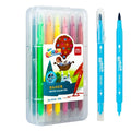 Deli 70730 12pcs/box Double-headed Watercolor Pen Children's Soft-headed Art Painting Pen 144box*12pcs=1728pcs Per Carton Set