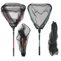 Aluminum Alloy 80cm/78cm Foldable Telescopic Fishing Net Rubber Coated Fish Landing Net Easy Catch and Release