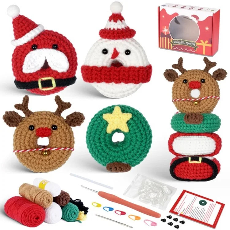 Wholesale Handmade Christmas Knitting Kits for Beginners Adults Polyester Material