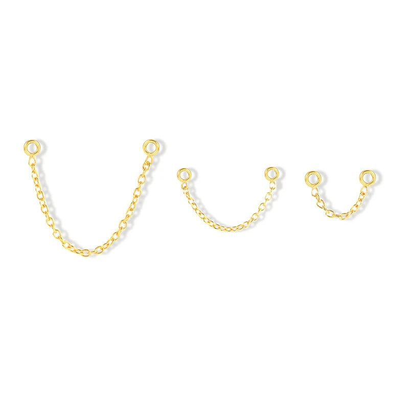 SC Popular Fashion S925 Sterling Silver Earrings Trendy Gold Plated Earrings Vintage Chain Tassel Charm Earrings for Teen Girls