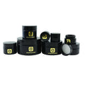 Empty Uv Black Cosmetic Container Round Glass Eye Cream Jar With Lids