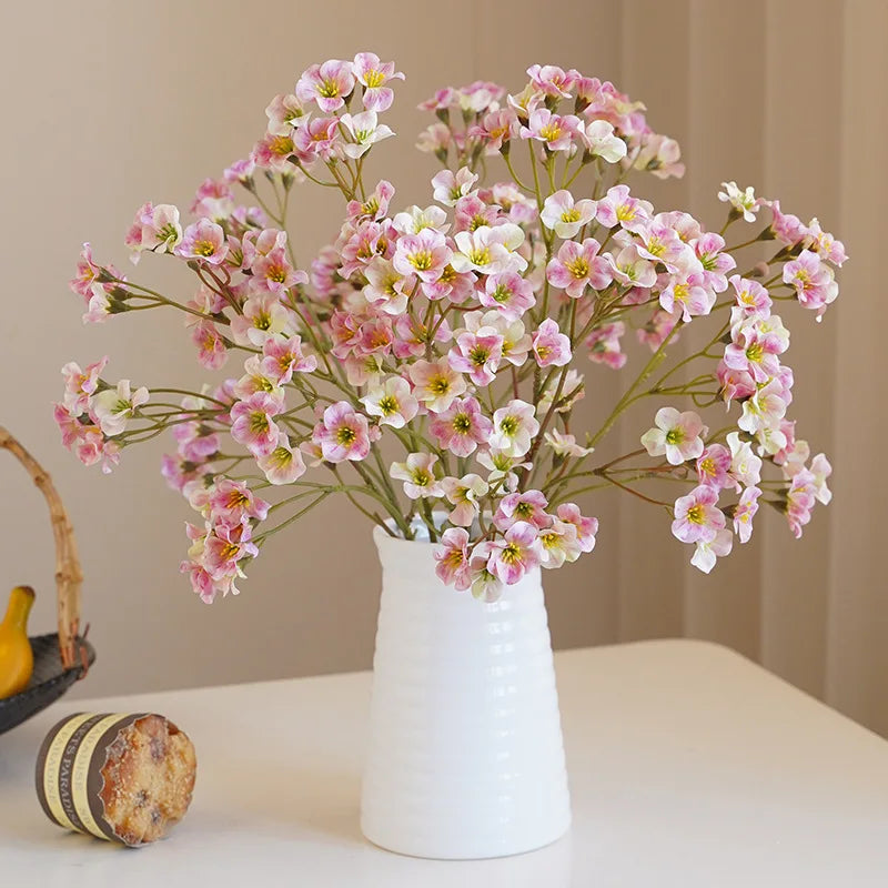 Wholesale Hot Sale Mini Artificial Silk Small Tong Flowers Fabric Tung Flowers Purple Ins for Home Party Wedding Decoration