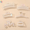 QIYUE Custom Logo 11CM Korean Transparent Hair Claw Clip Plastic Hair Accessories for Women