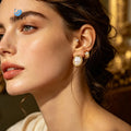SUMMLY Trendy Elegant Baroque Pearl Stud Earrings 18K Gold Plated Stainless Steel Waterproof Earrings Fashion Jewelry Wholesale
