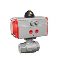 COVNA Tariff Reduction 2 Way Thread Double Acting Type Air Control Ball Valve 304 Stainless Steel Pneumatic Actuated Ball Valve