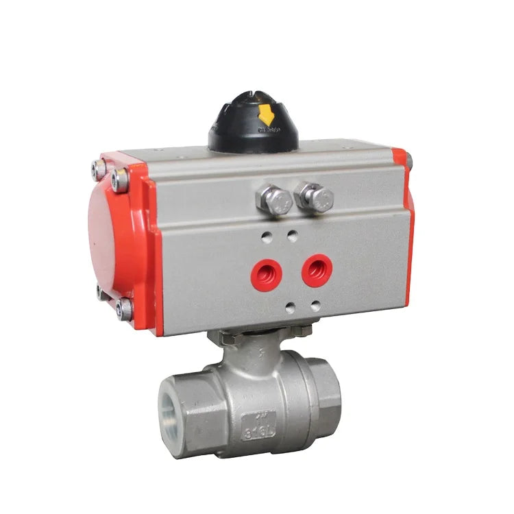 COVNA Tariff Reduction 2 Way Thread Double Acting Type Air Control Ball Valve 304 Stainless Steel Pneumatic Actuated Ball Valve