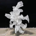 Brand-New Large-Scale Sheer Silk Floral Decorations Handcrafted Modern Artistic Installation for Luxurious Wedding Stages