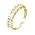 Hot Selling Women Jewelry Wholesale High Quality Geometric Shiny Cubic Zirconia 925 Silver Engagement Rings