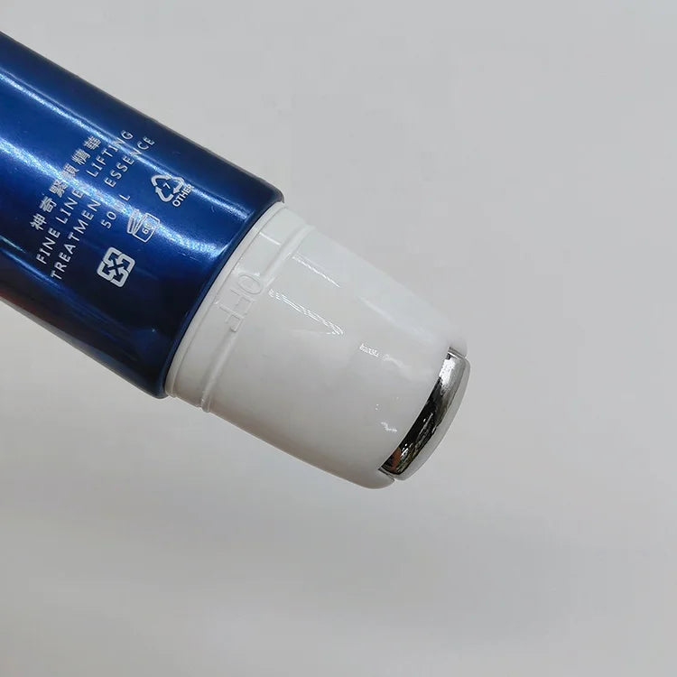 Oval One 50ml Stainless Steel Ball Roll Massage Cosmetic Tube One-Piece Neck Cream Packaging with Screw Cap for Skin Care Serum