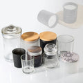 C-0355 Aromatherapy candle jar DIY empty jar hand-made material glass container accessories frosted with Cover Black Tan
