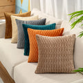 Velvet Throw Pillow Cases Striped Couch Pillow Covers Original Square for Farmhouse Home Decor Pillow Cover
