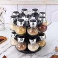 Wholesale 16-Jar Masala Revolving Tower Spice Rack Set Private Label Kitchen Countertop Shaker Lid 200ml Seasoning Pepper Box