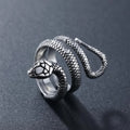 Fashion 18K Gold Plated Stainless Steel Snake Ring for Women Men