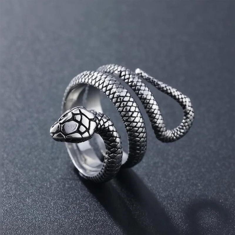 Fashion 18K Gold Plated Stainless Steel Snake Ring for Women Men