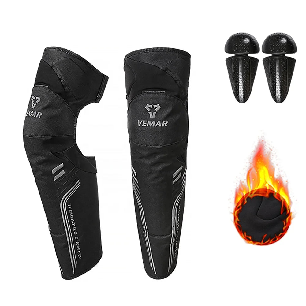 VEMAR CE Certified Flexible 100% Polyester Compression Motorcycle Knee Pads for Motocross MX Racing-Professional Protection