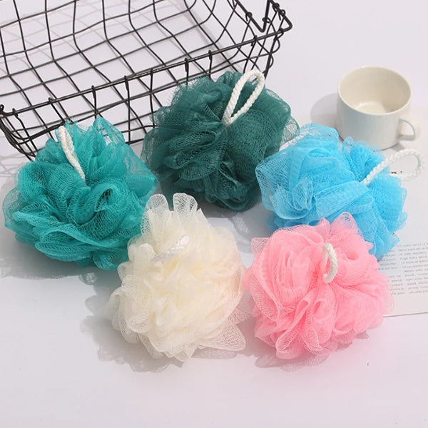 Body Sponge Bath Wash Ball Exfoliating Colorful Flower Bath Shower Loofah Sponge Pouf Body Round Bath Sponge