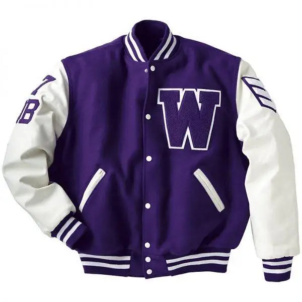 Hot Selling Winter Unisex Leather Jacket Custom Hip Hop Style Wool Bomber Baseball Varsity  Jacket for Men
