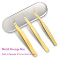 Stainless Steel Mini Pet Volume Eyelash Tweezers Classic Eyelash Tweezers Eyelash Artist Tweezers Set