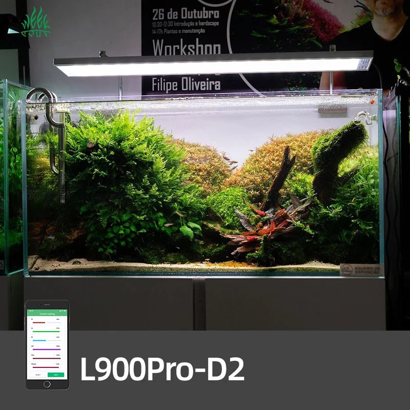 WEEK AQUA L900Pro Freshwater Aquarium Fish Tank Light Full Spectrum RGB+UV 24 Inch Led Aquarium Lights