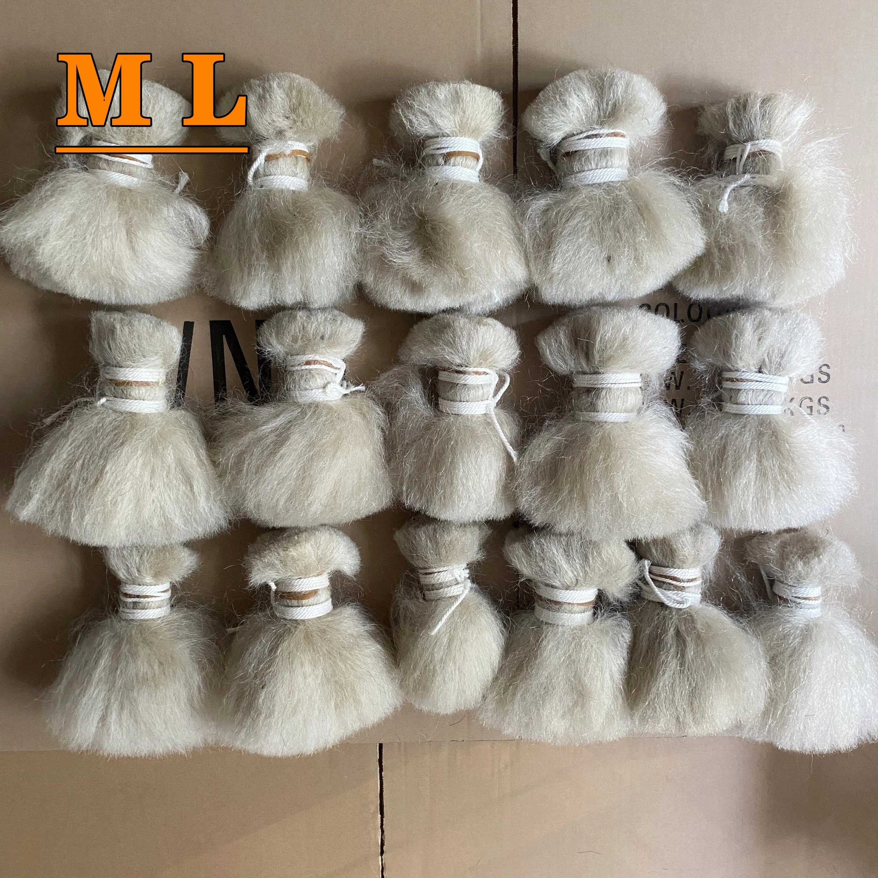 2026 Wholesale Raw Yak Hair Bundles 100% Yak Tail Hair Natural White Color 10cm