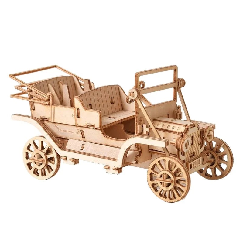 Wholesale DIY Classic Car Model 3D Puzzle Funny Assembly Jigsaw Toys Wooden Crafts