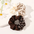 New Design Fashion Satin Hair Scrunchies Solid and Floral Printing Soft Cloth Rubber Elastic Ties for Girls and Women