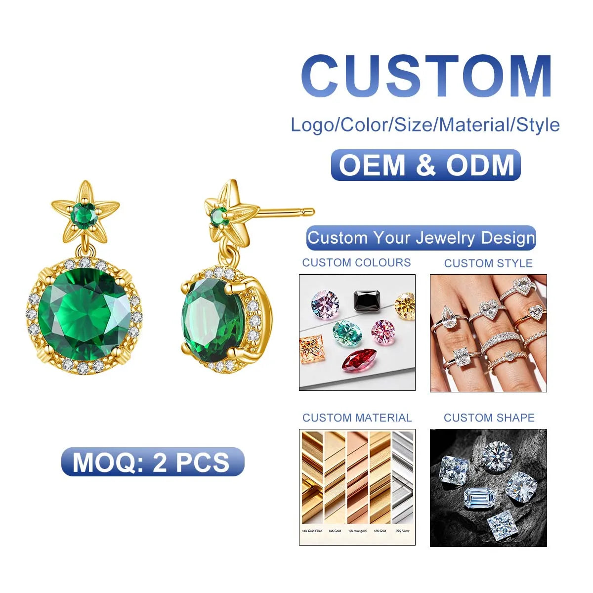 Factory Custom Trendy High Quality Real 925 Silver Jewelry Wholesale Women Birthstone Gemstone 18K Gold Opal Studs Earring